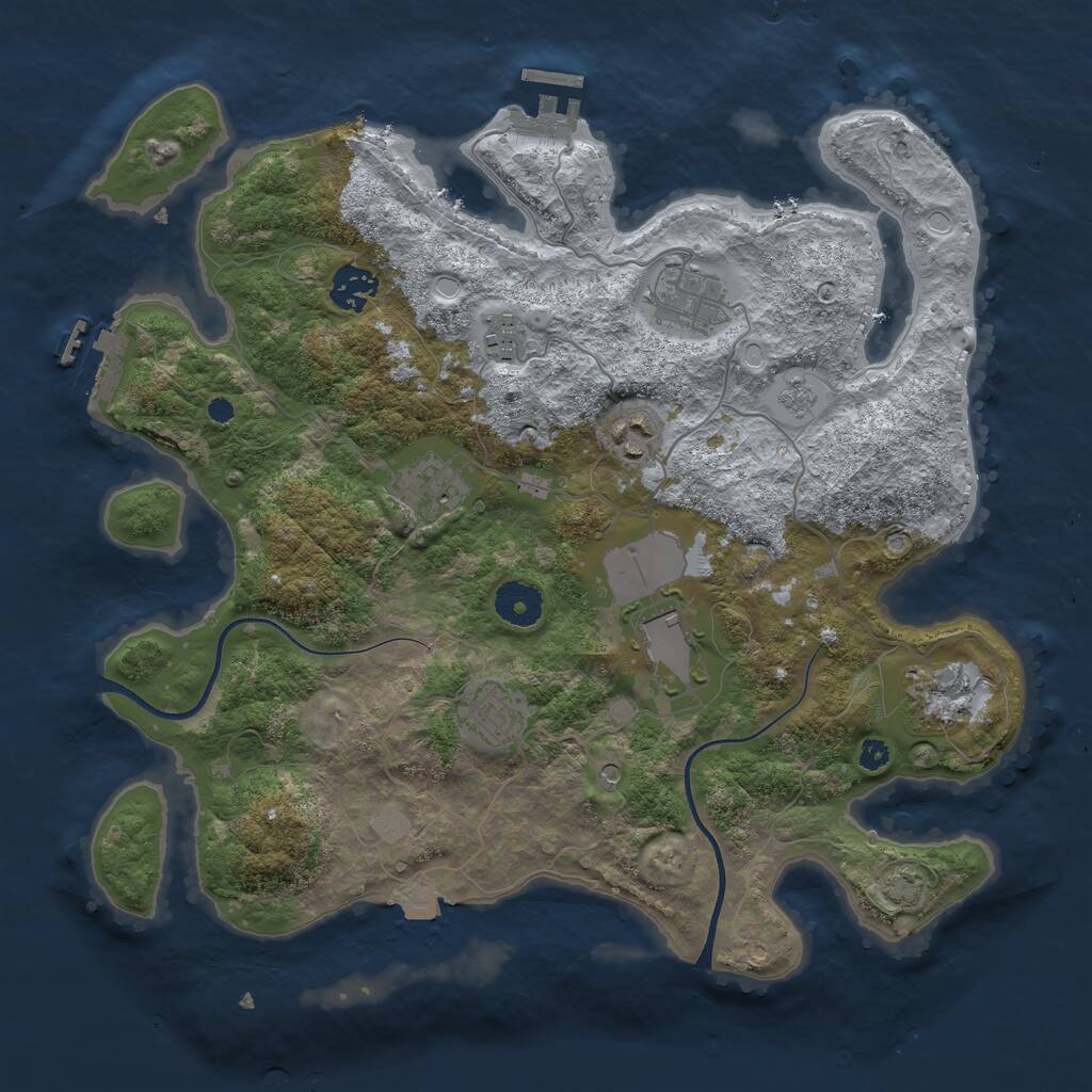 Rust Map: Procedural Map, Size: 3554, Seed: 271631331, 14 Monuments