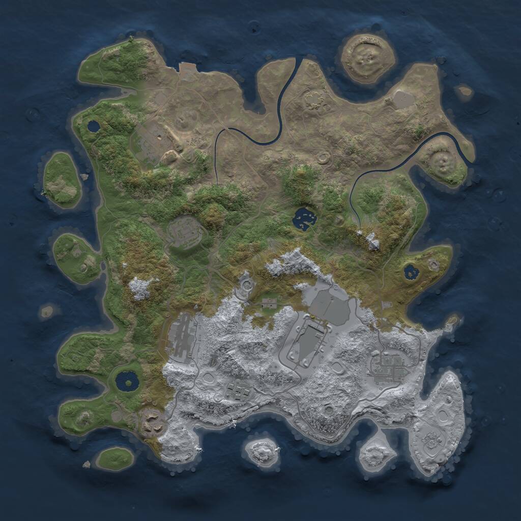 Rust Map: Procedural Map, Size: 3500, Seed: 1236, 12 Monuments
