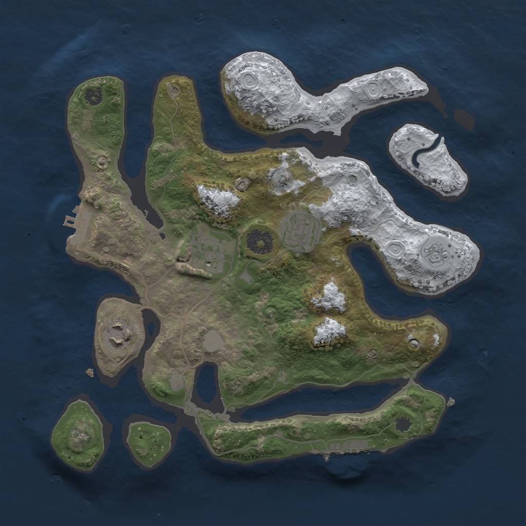 Rust Map: Procedural Map, Size: 3000, Seed: 2941728, 11 Monuments