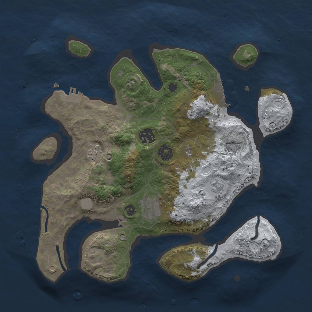 Rust Map: Procedural Map, Size: 3000, Seed: 4491080, 12 Monuments