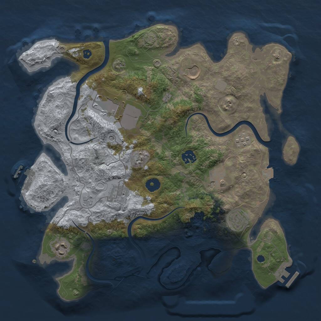 Rust Map: Procedural Map, Size: 3500, Seed: 4564302, 14 Monuments