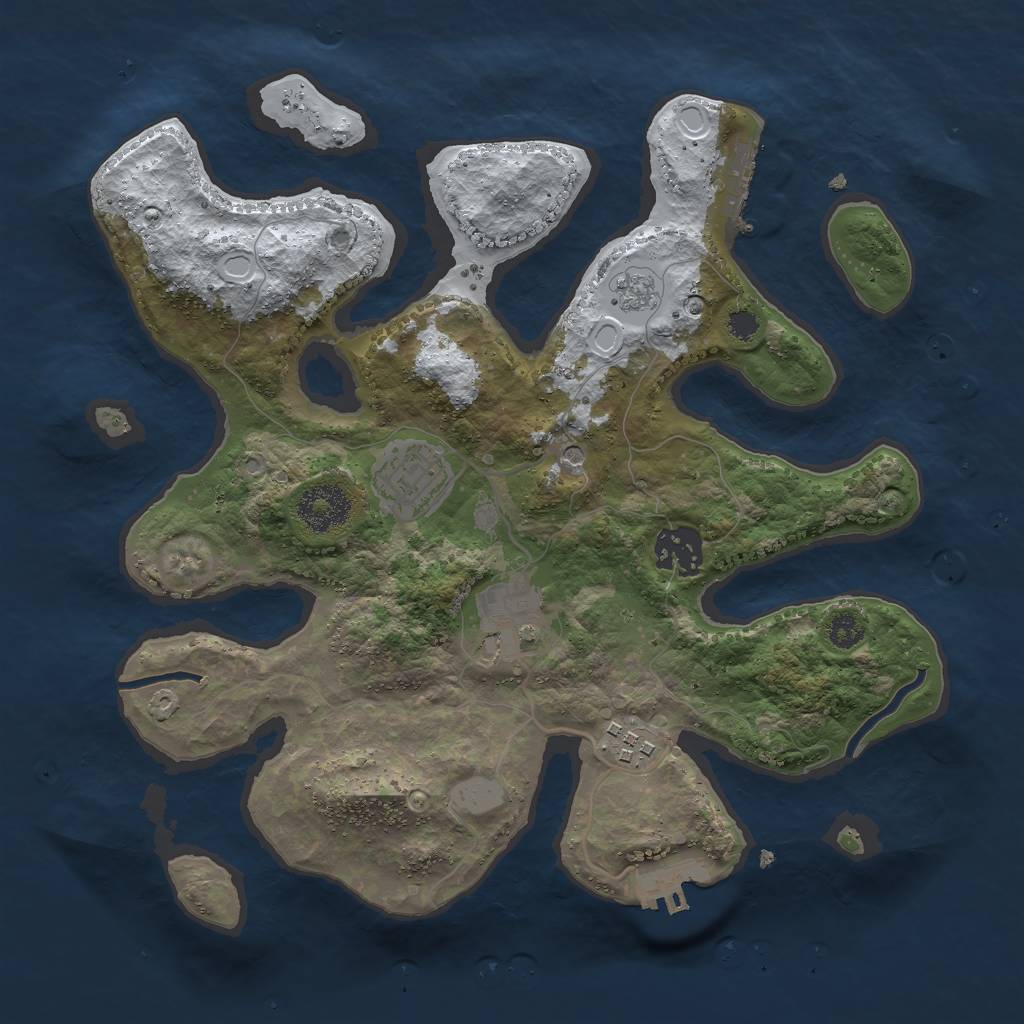 Rust Map: Procedural Map, Size: 3000, Seed: 112350, 13 Monuments