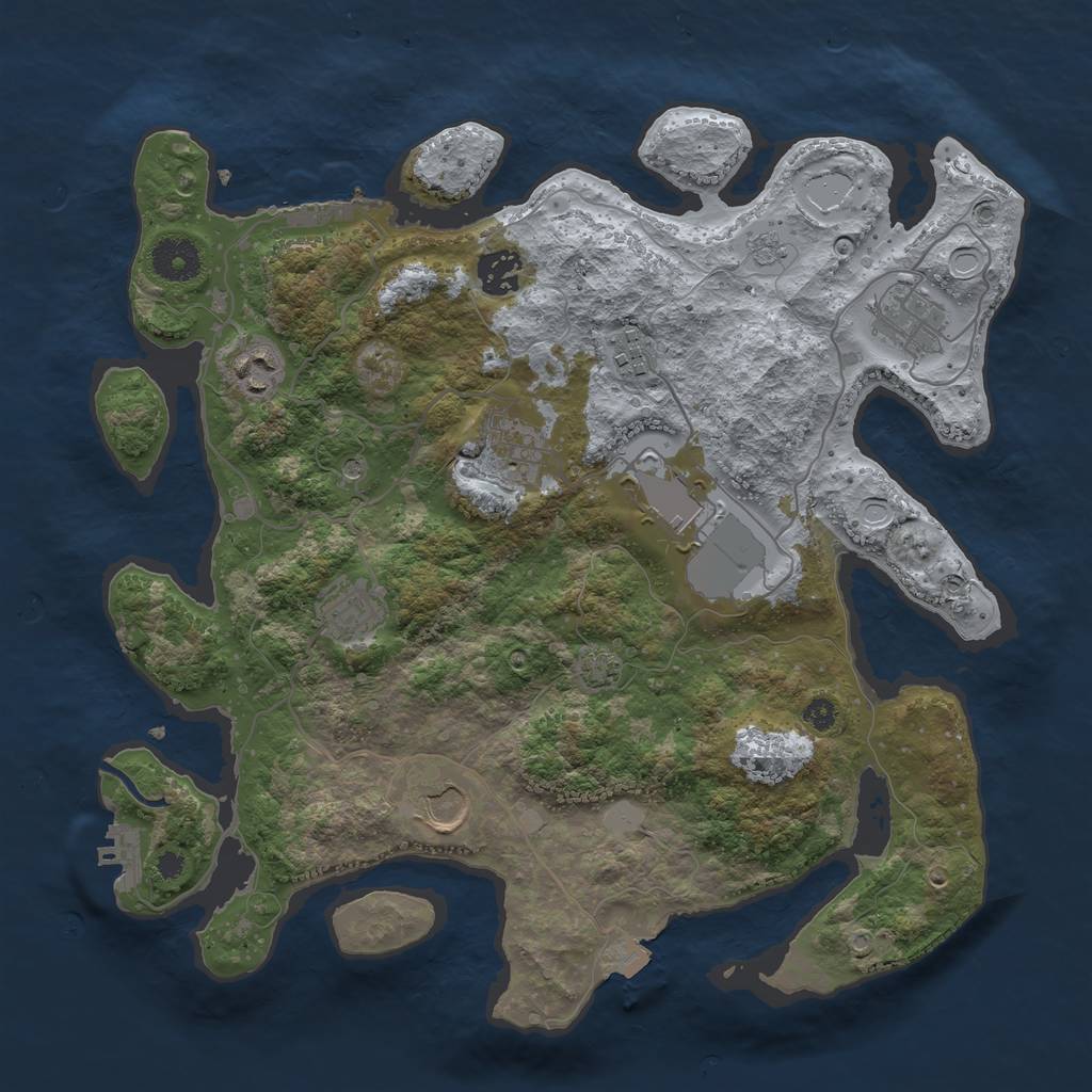 Rust Map: Procedural Map, Size: 3550, Seed: 995731, 16 Monuments