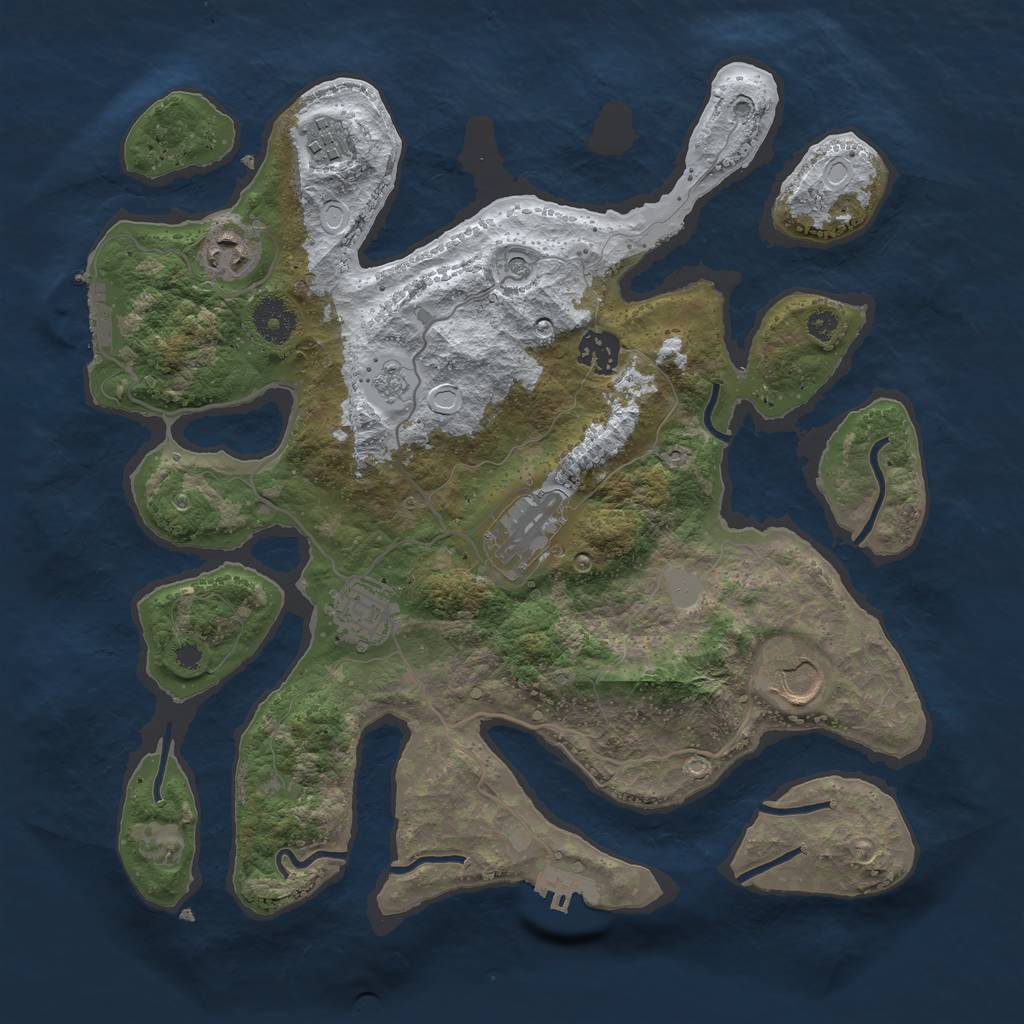 Rust Map: Procedural Map, Size: 3500, Seed: 1648796, 15 Monuments
