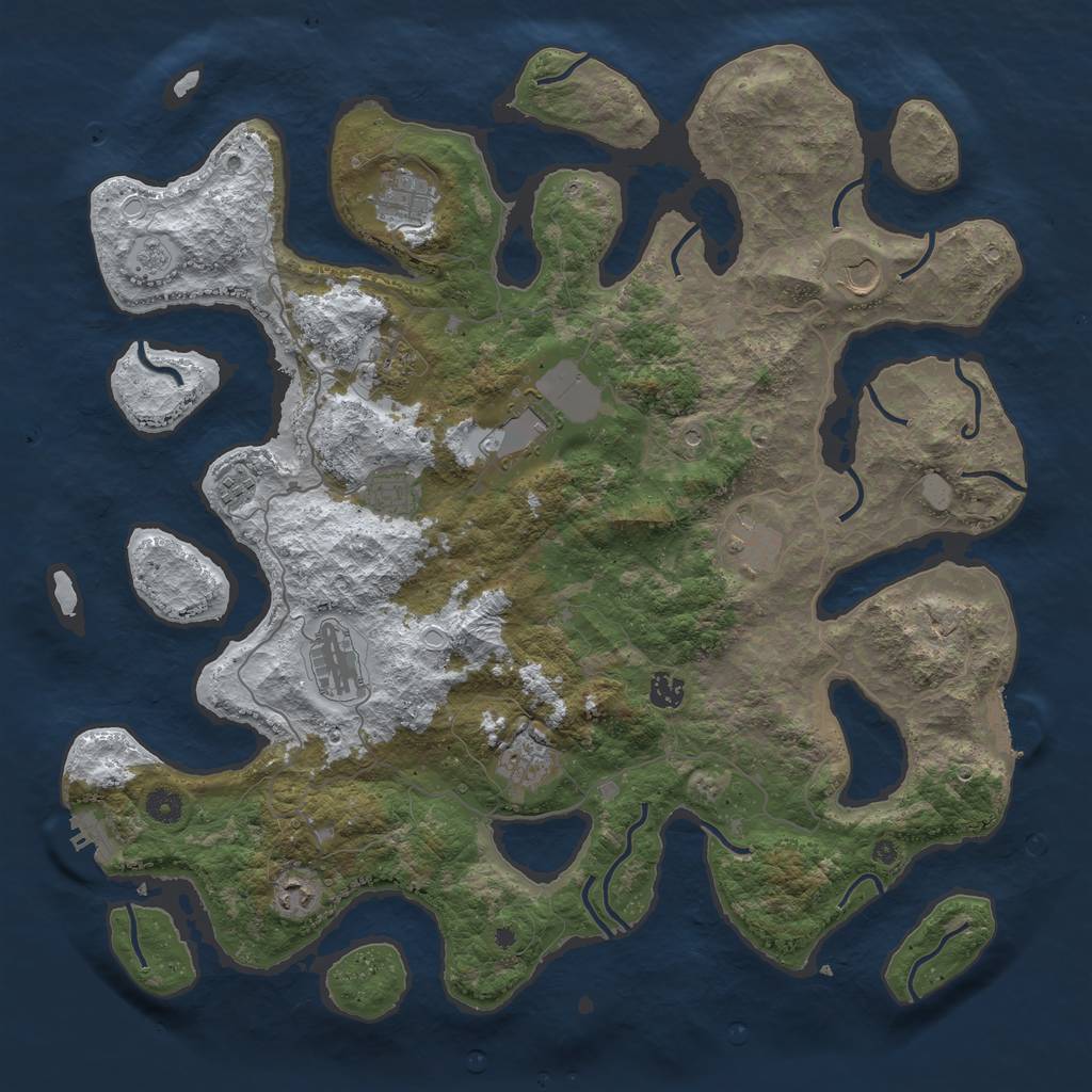 Rust Map: Procedural Map, Size: 4500, Seed: 4303982, 20 Monuments