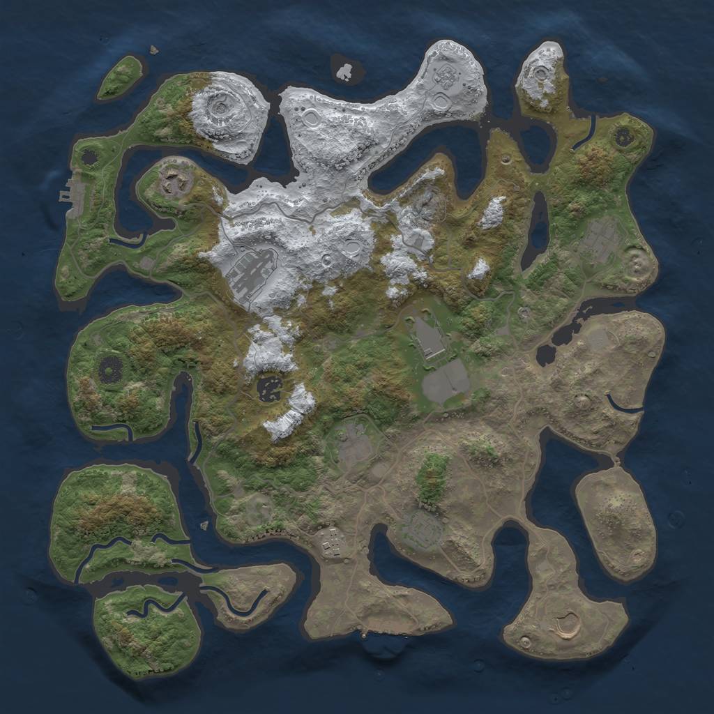 Rust Map: Procedural Map, Size: 4000, Seed: 533965, 18 Monuments