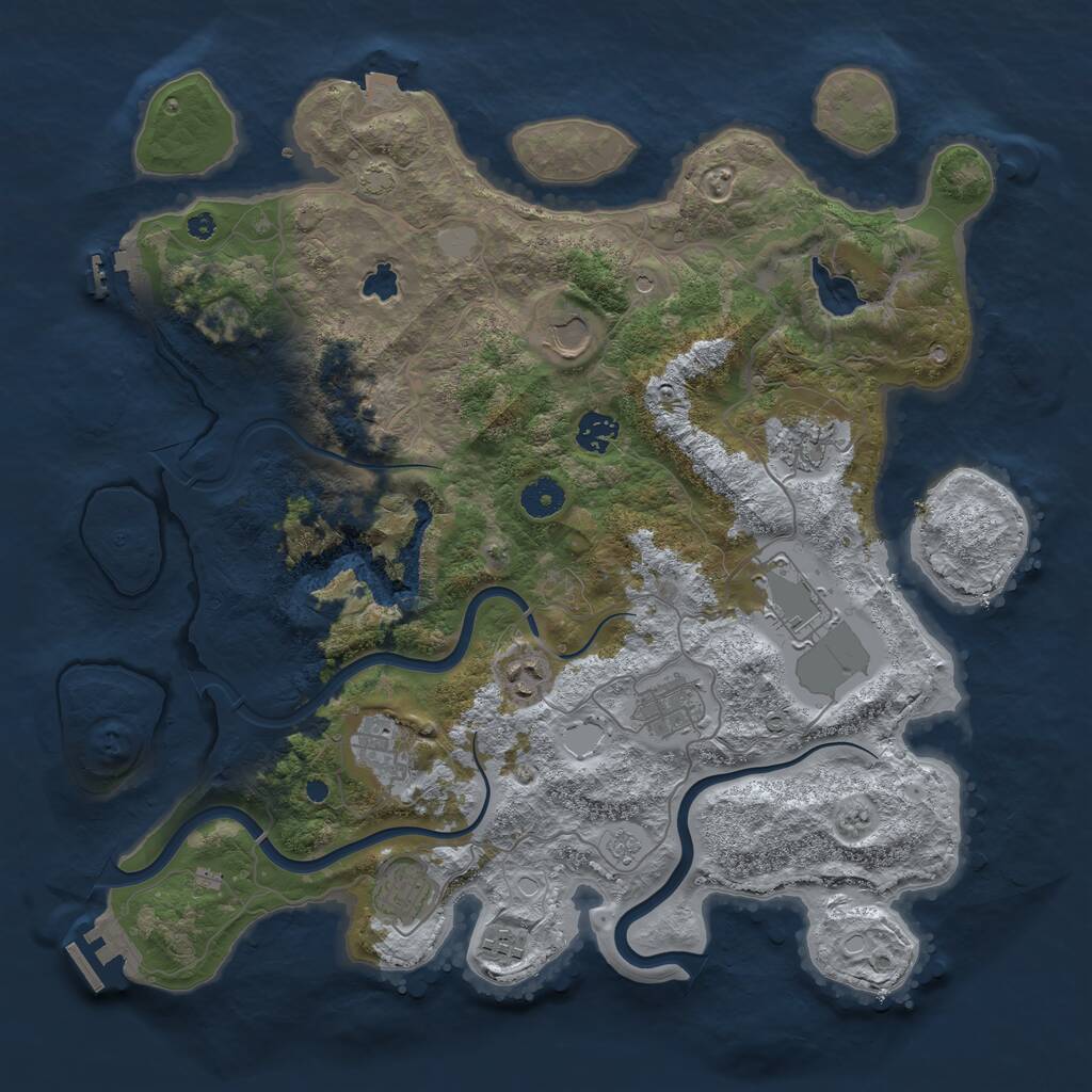 Rust Map: Procedural Map, Size: 4000, Seed: 676185, 15 Monuments