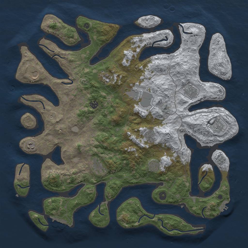 Rust Map: Procedural Map, Size: 4500, Seed: 4643004, 20 Monuments