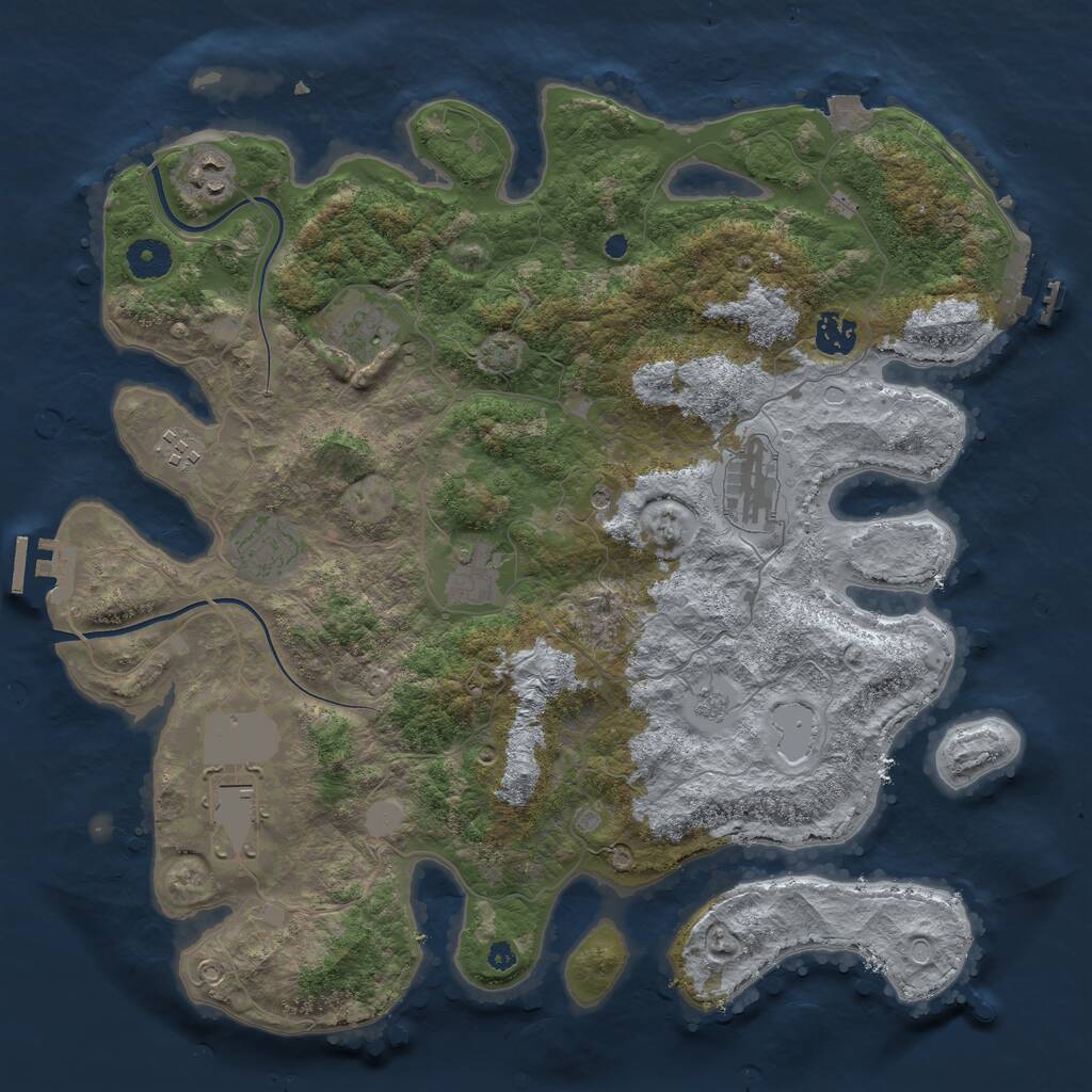 Rust Map: Procedural Map, Size: 3850, Seed: 1654398203, 14 Monuments
