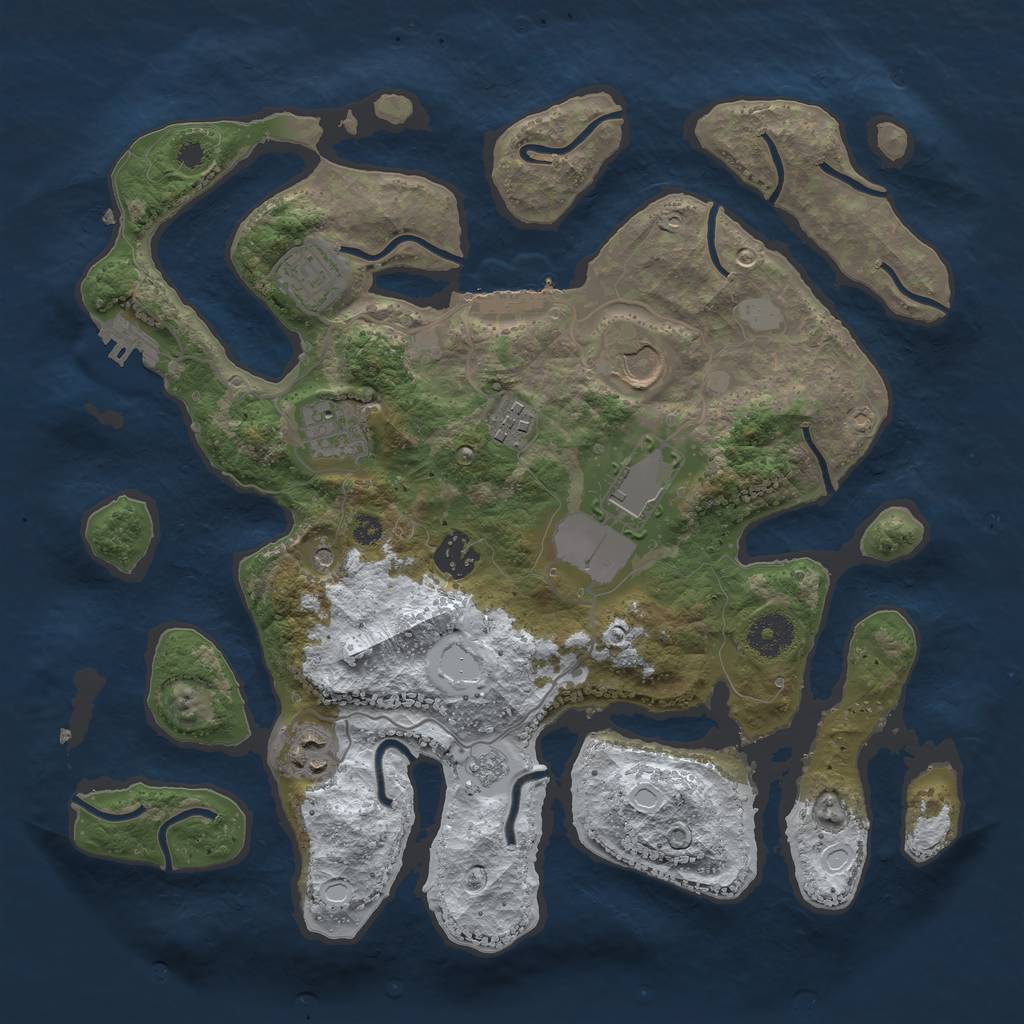 Rust Map: Procedural Map, Size: 3500, Seed: 5634420, 16 Monuments