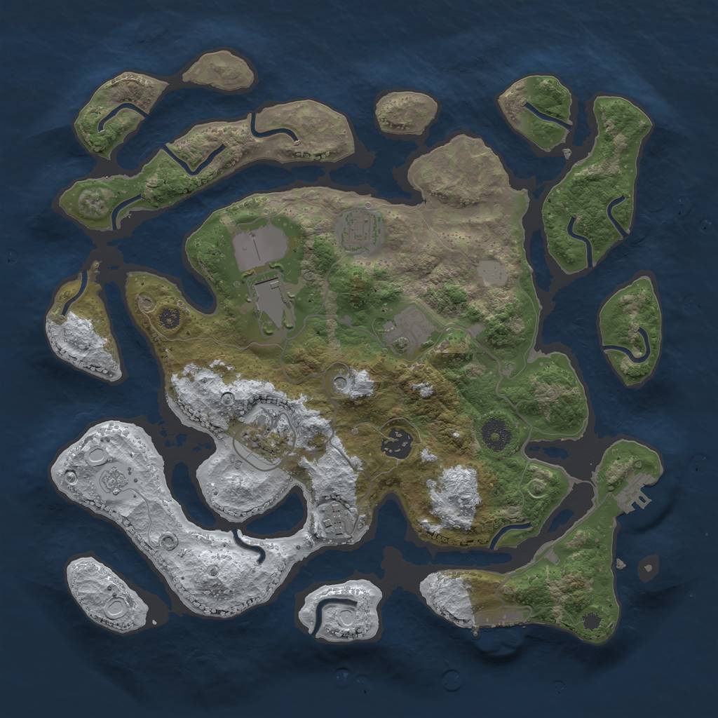 Rust Map: Procedural Map, Size: 3500, Seed: 4145233, 15 Monuments