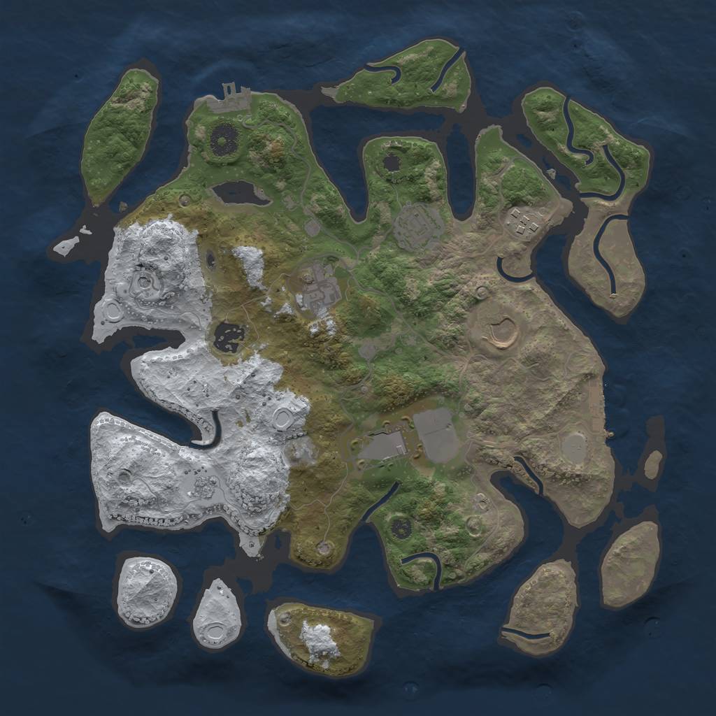 Rust Map: Procedural Map, Size: 3500, Seed: 2926318, 15 Monuments