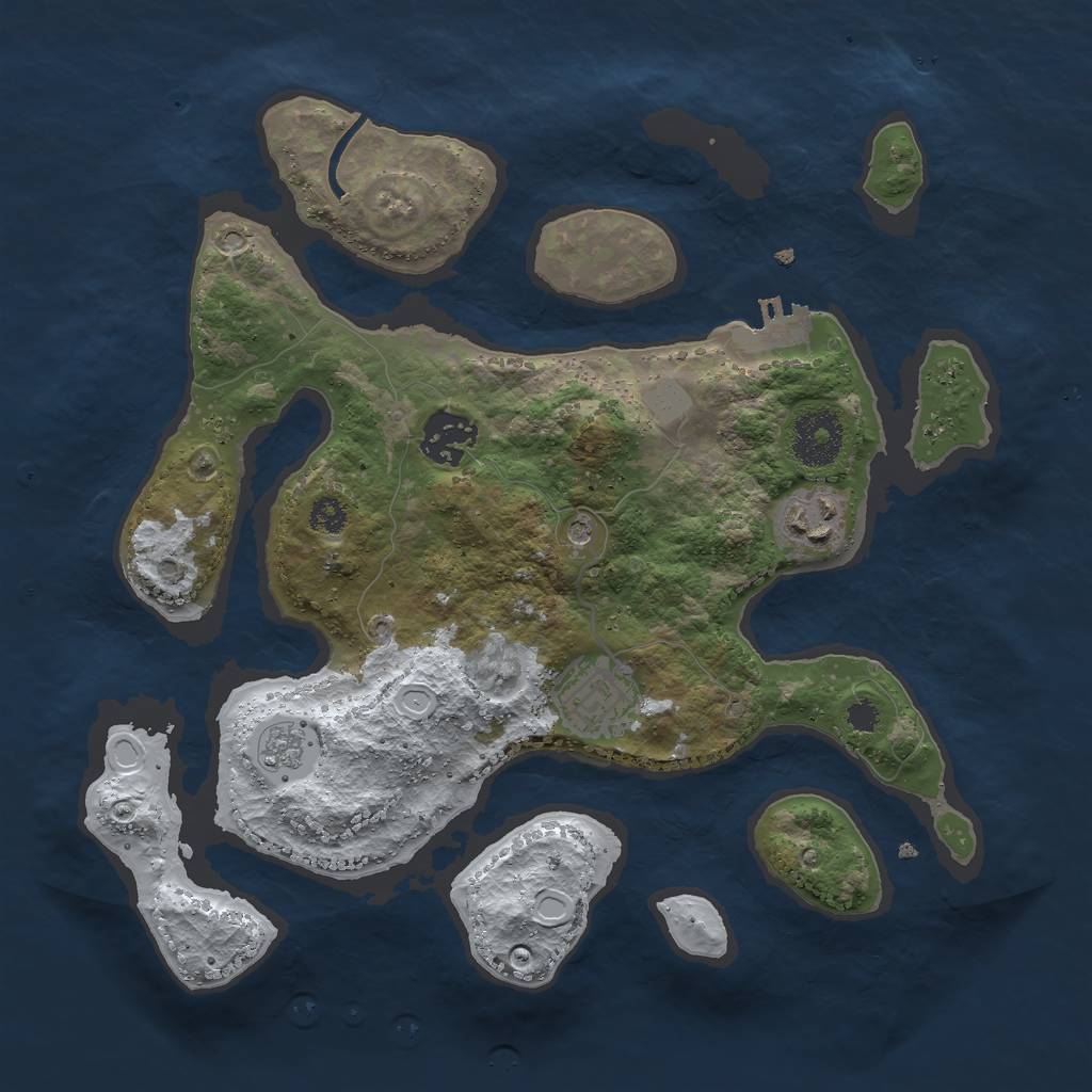 Rust Map: Procedural Map, Size: 3000, Seed: 5690022, 11 Monuments