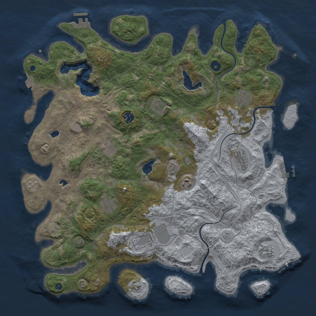 Rust Map: Procedural Map, Size: 4500, Seed: 5767174, 16 Monuments