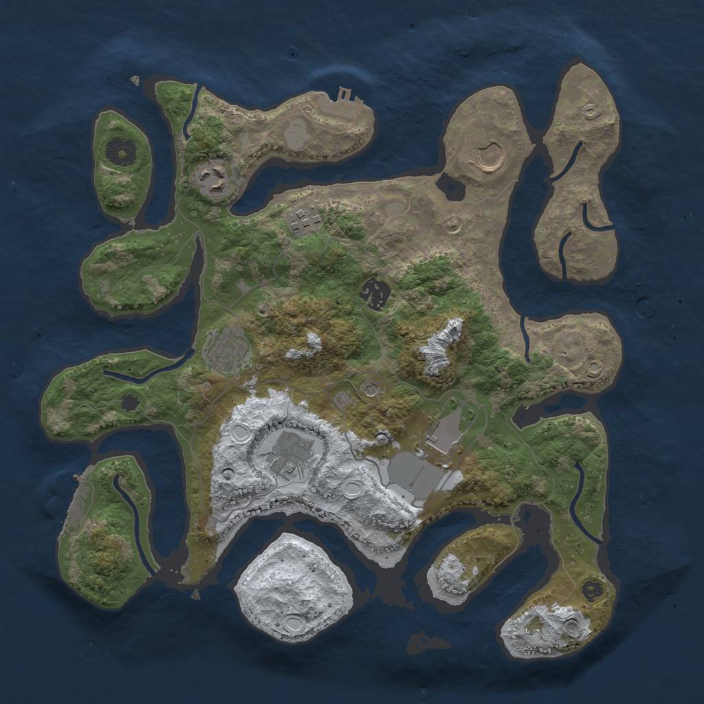 Rust Map: Procedural Map, Size: 3500, Seed: 6263511, 15 Monuments