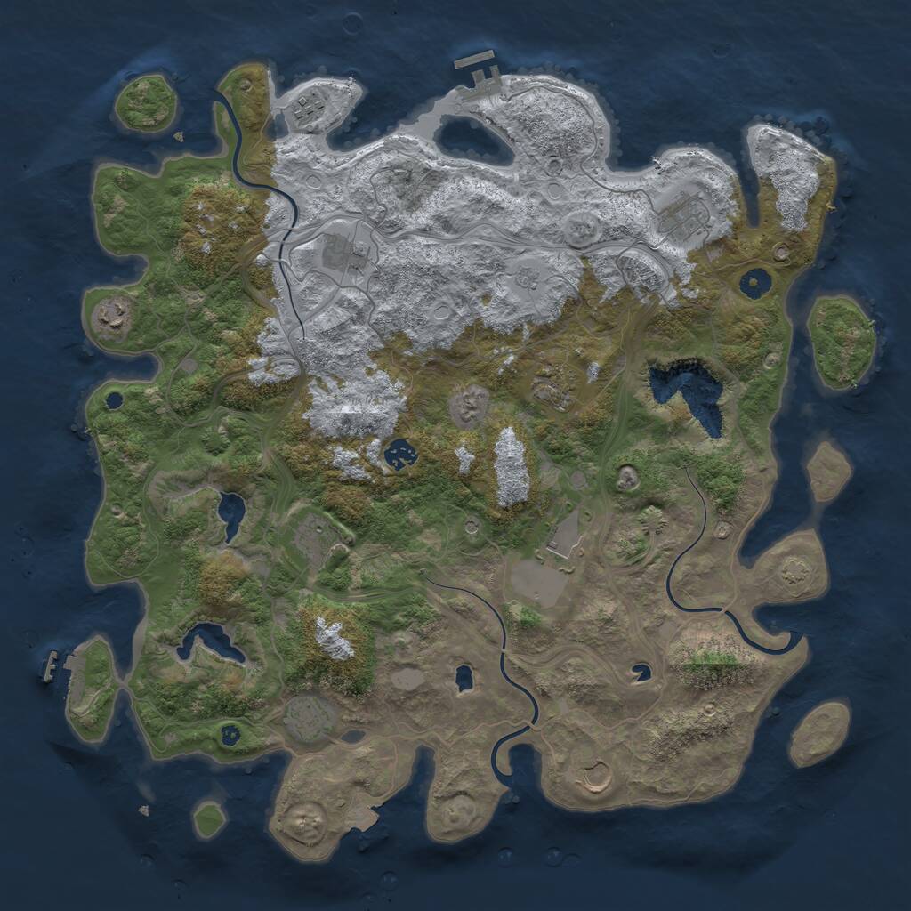 Rust Map: Procedural Map, Size: 4500, Seed: 320682251, 16 Monuments