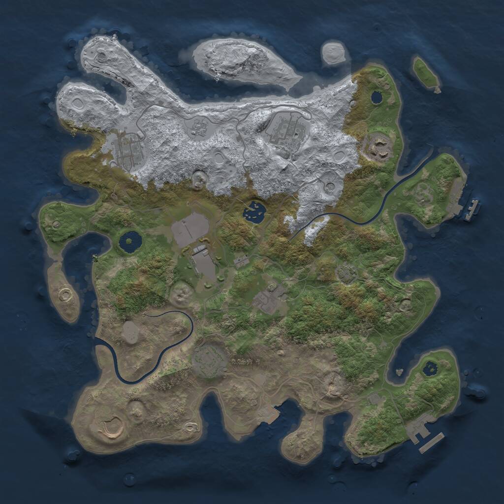 Rust Map: Procedural Map, Size: 3500, Seed: 210122, 14 Monuments