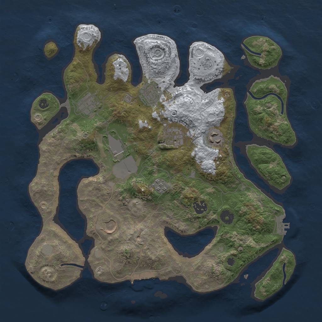 Rust Map: Procedural Map, Size: 3500, Seed: 5362285, 17 Monuments