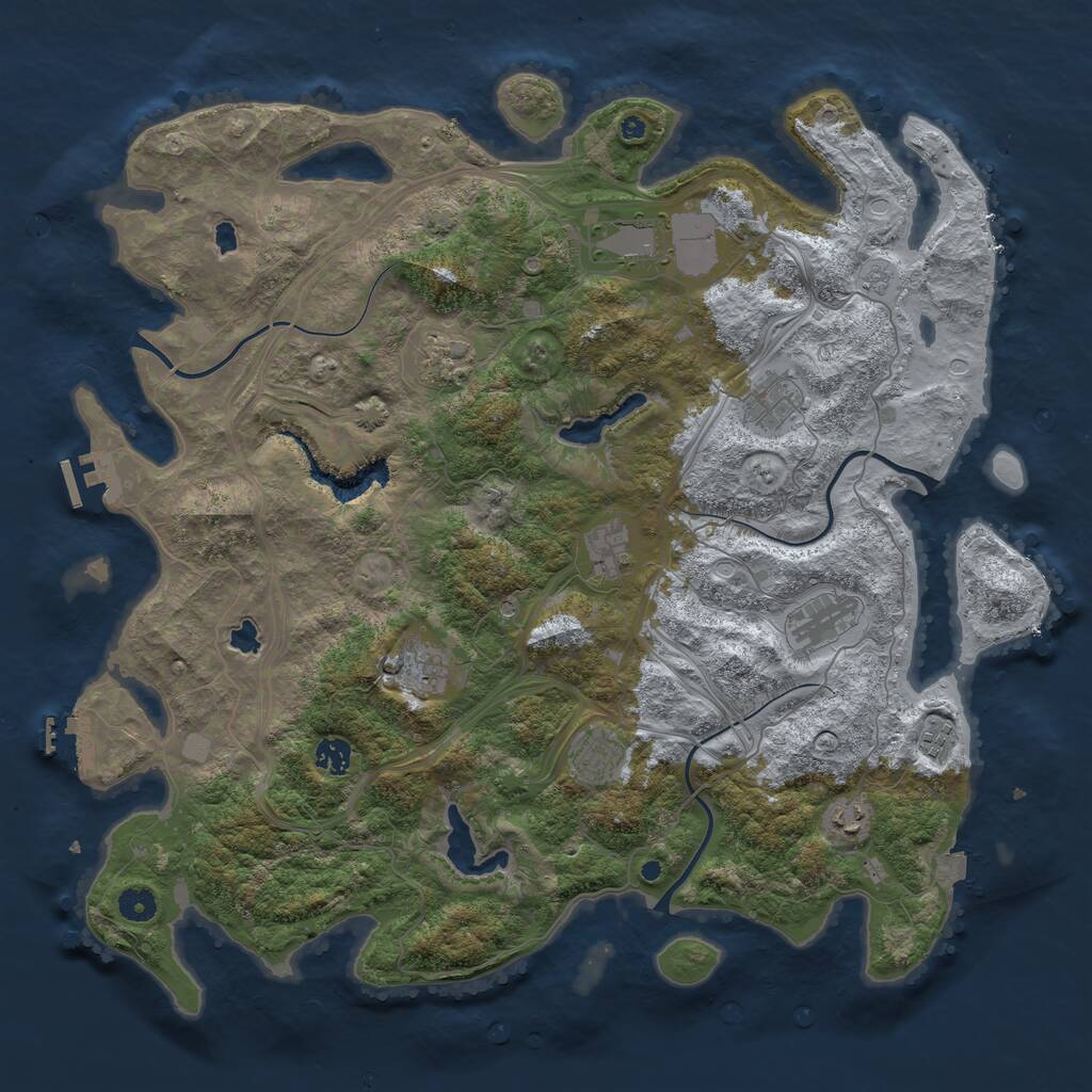 Rust Map: Procedural Map, Size: 4500, Seed: 2151168, 16 Monuments