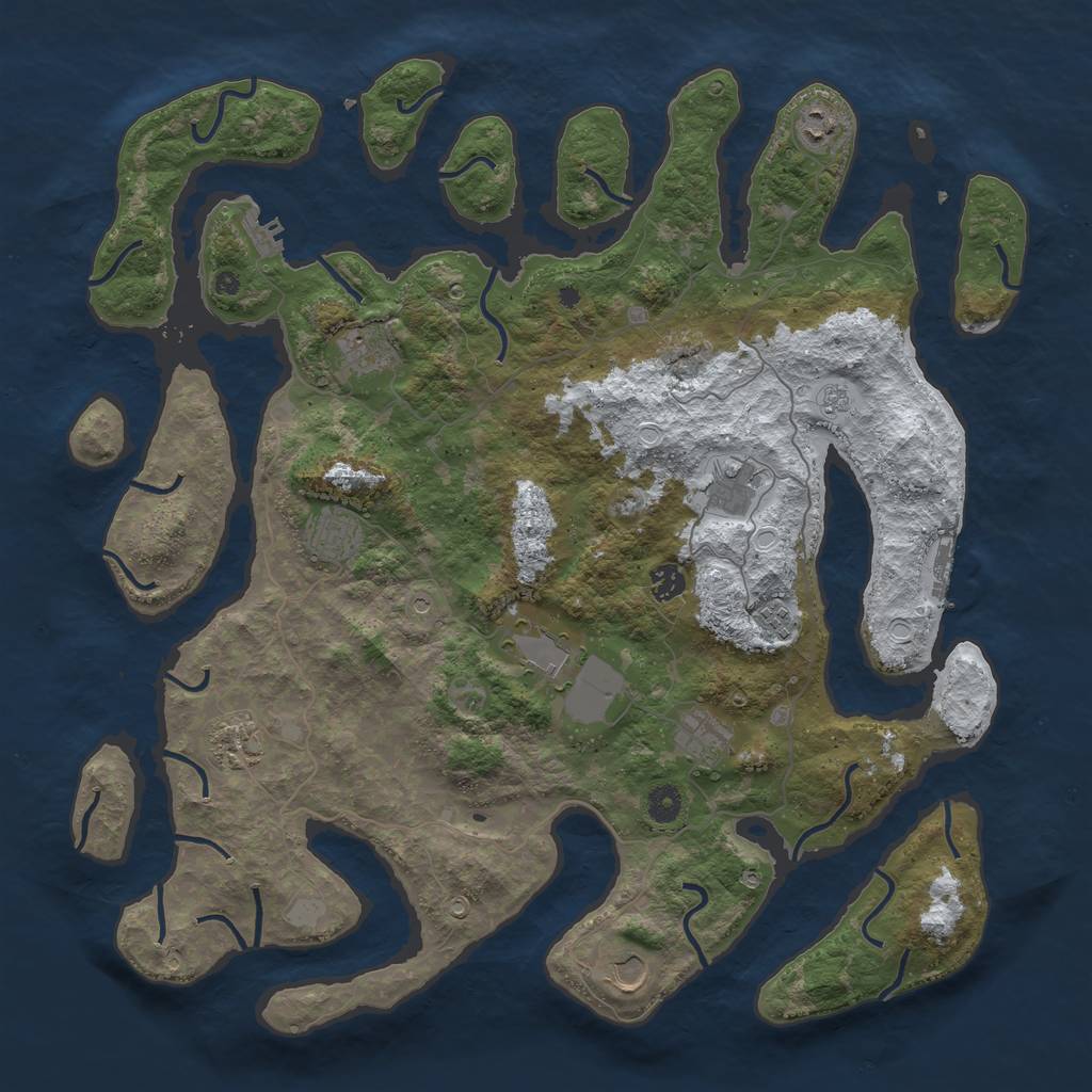 Rust Map: Procedural Map, Size: 4500, Seed: 1111332, 19 Monuments