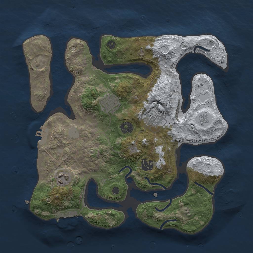 Rust Map: Procedural Map, Size: 3000, Seed: 4693639, 12 Monuments