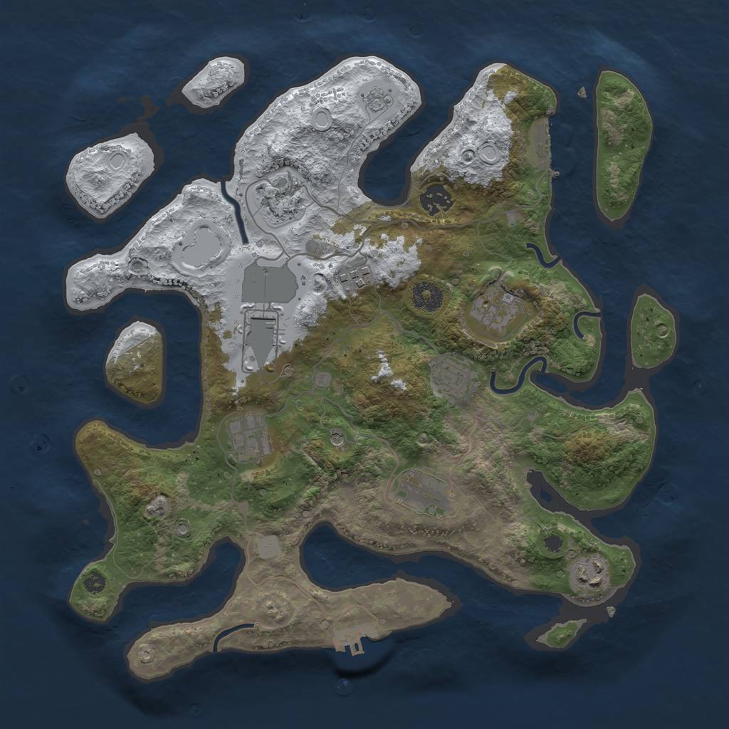 Rust Map: Procedural Map, Size: 3550, Seed: 138276, 18 Monuments