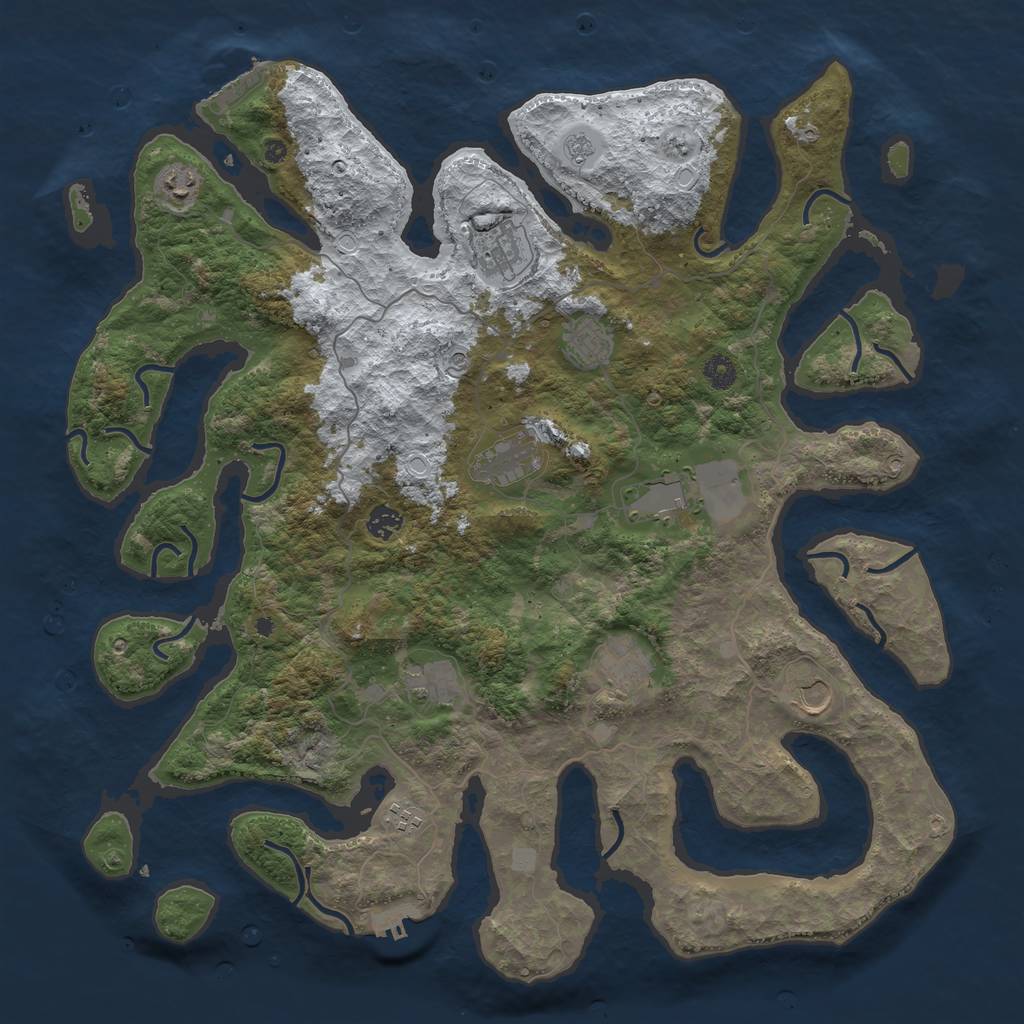 Rust Map: Procedural Map, Size: 4500, Seed: 5989661, 19 Monuments