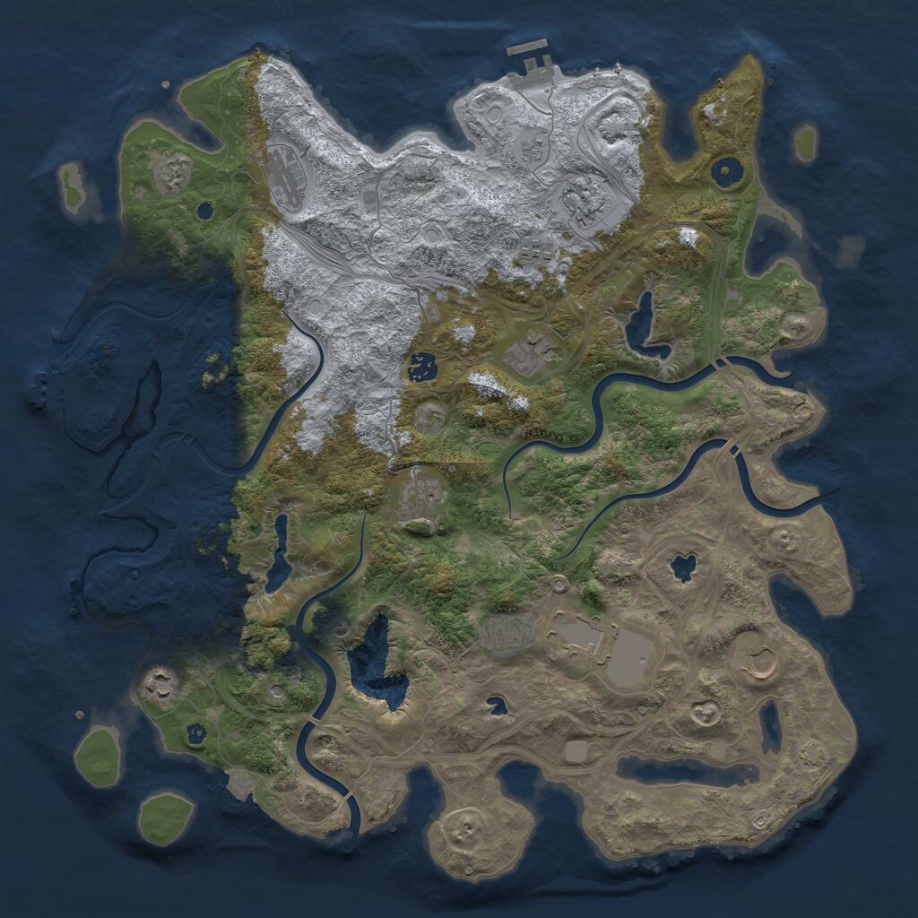 Rust Map: Procedural Map, Size: 4500, Seed: 5989661, 16 Monuments