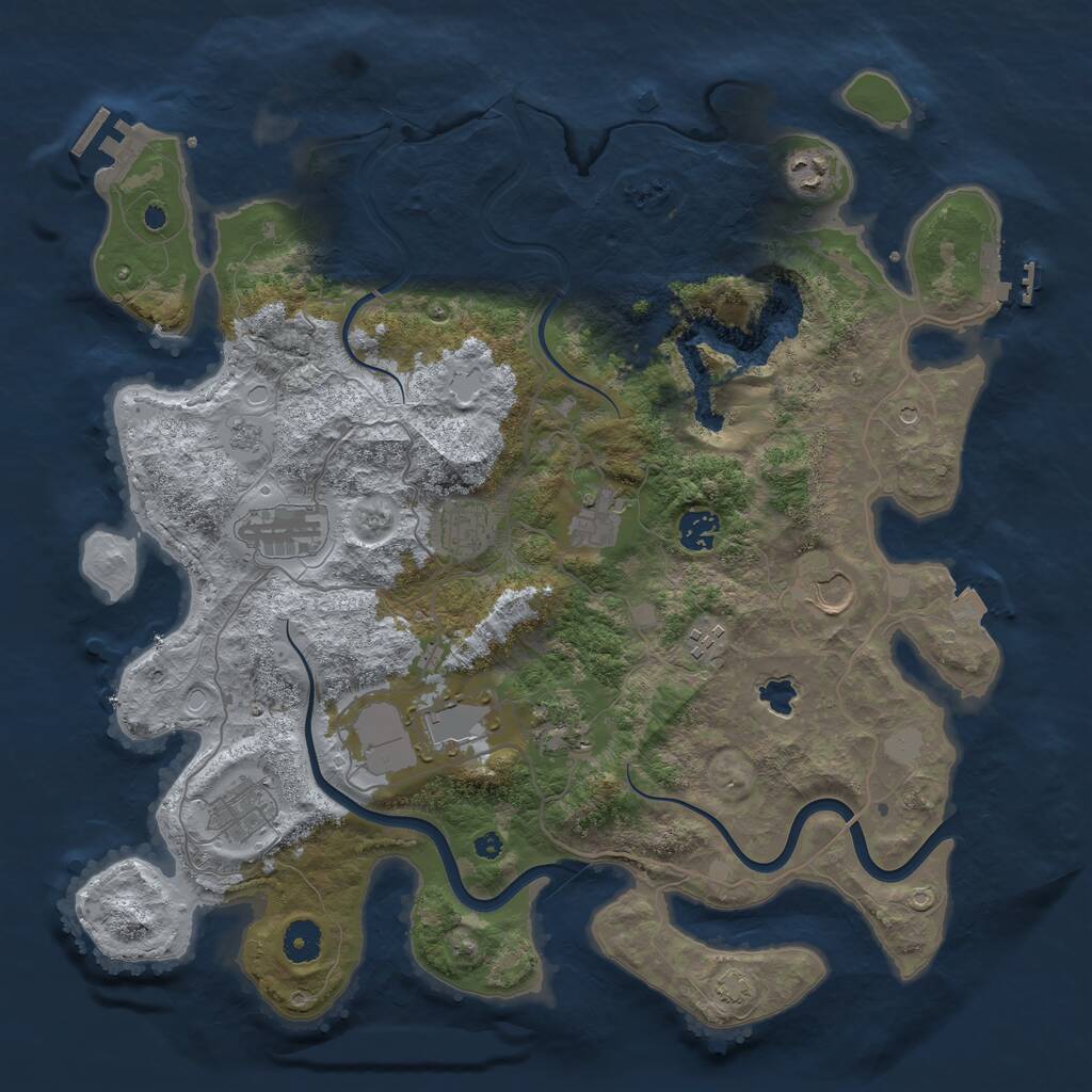 Rust Map: Procedural Map, Size: 4000, Seed: 801152, 16 Monuments