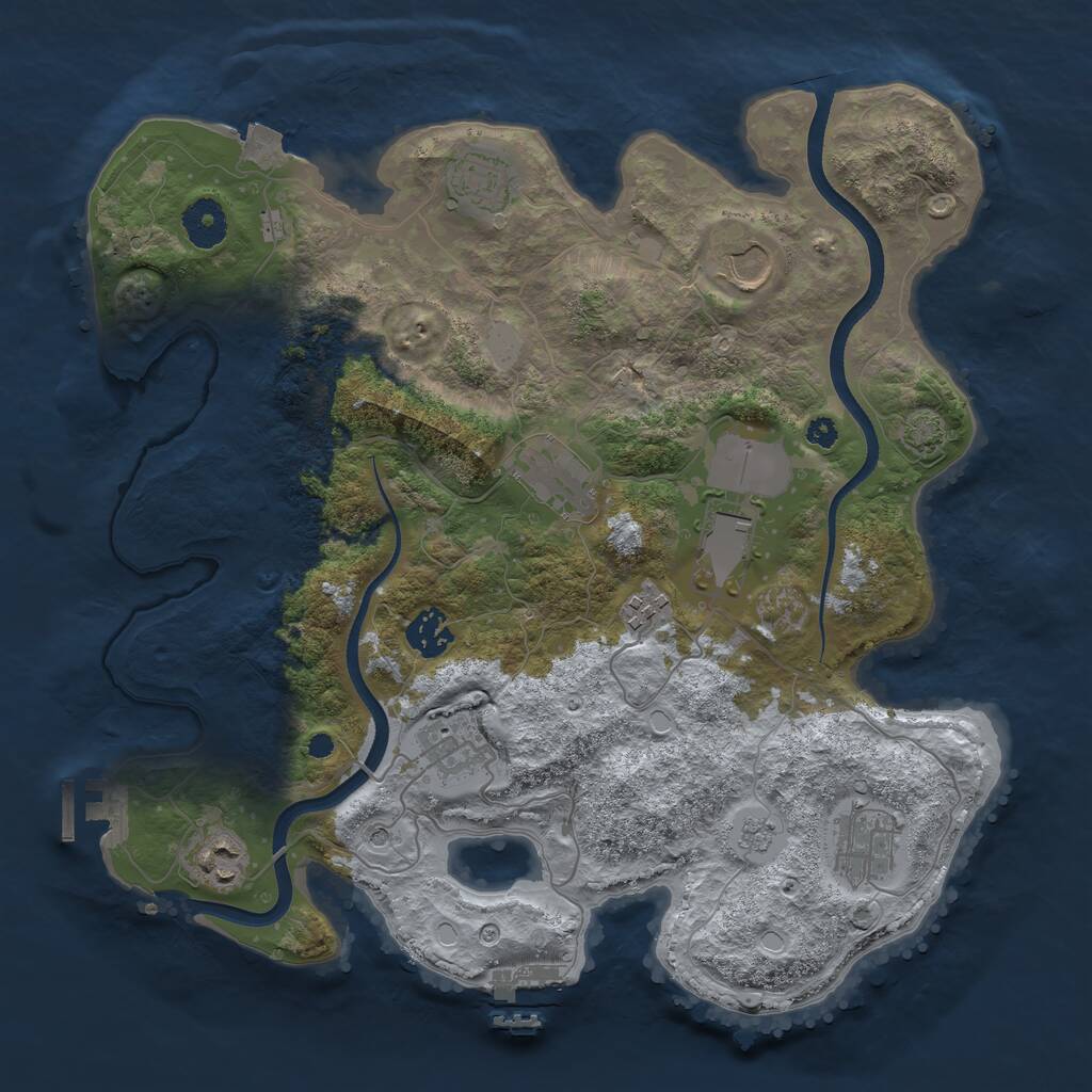 Rust Map: Procedural Map, Size: 3550, Seed: 402664, 15 Monuments