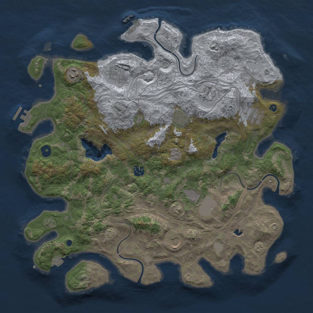 Rust Map: Procedural Map, Size: 4250, Seed: 1356396579, 15 Monuments