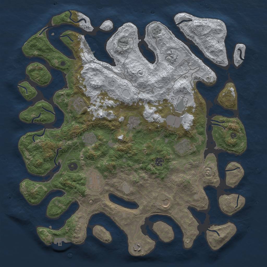 Rust Map: Procedural Map, Size: 4500, Seed: 2922029, 20 Monuments
