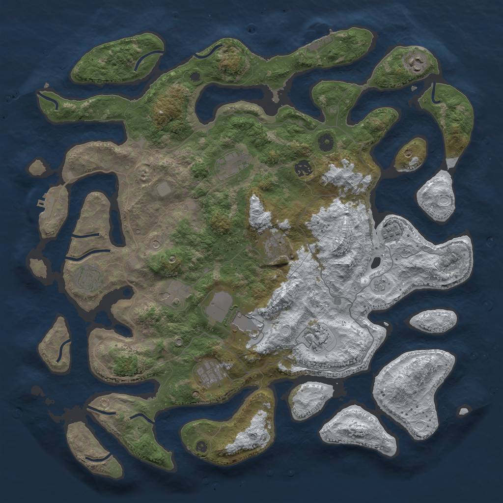 Rust Map: Procedural Map, Size: 4500, Seed: 2178272, 19 Monuments