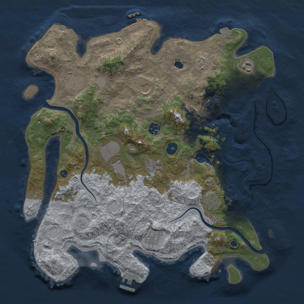 Rust Map: Procedural Map, Size: 4000, Seed: 730207, 15 Monuments