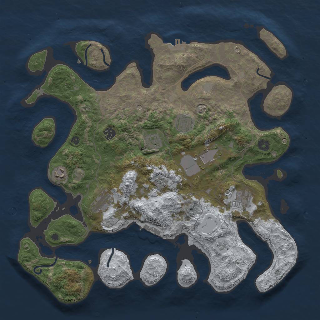 Rust Map: Procedural Map, Size: 4000, Seed: 303868, 17 Monuments
