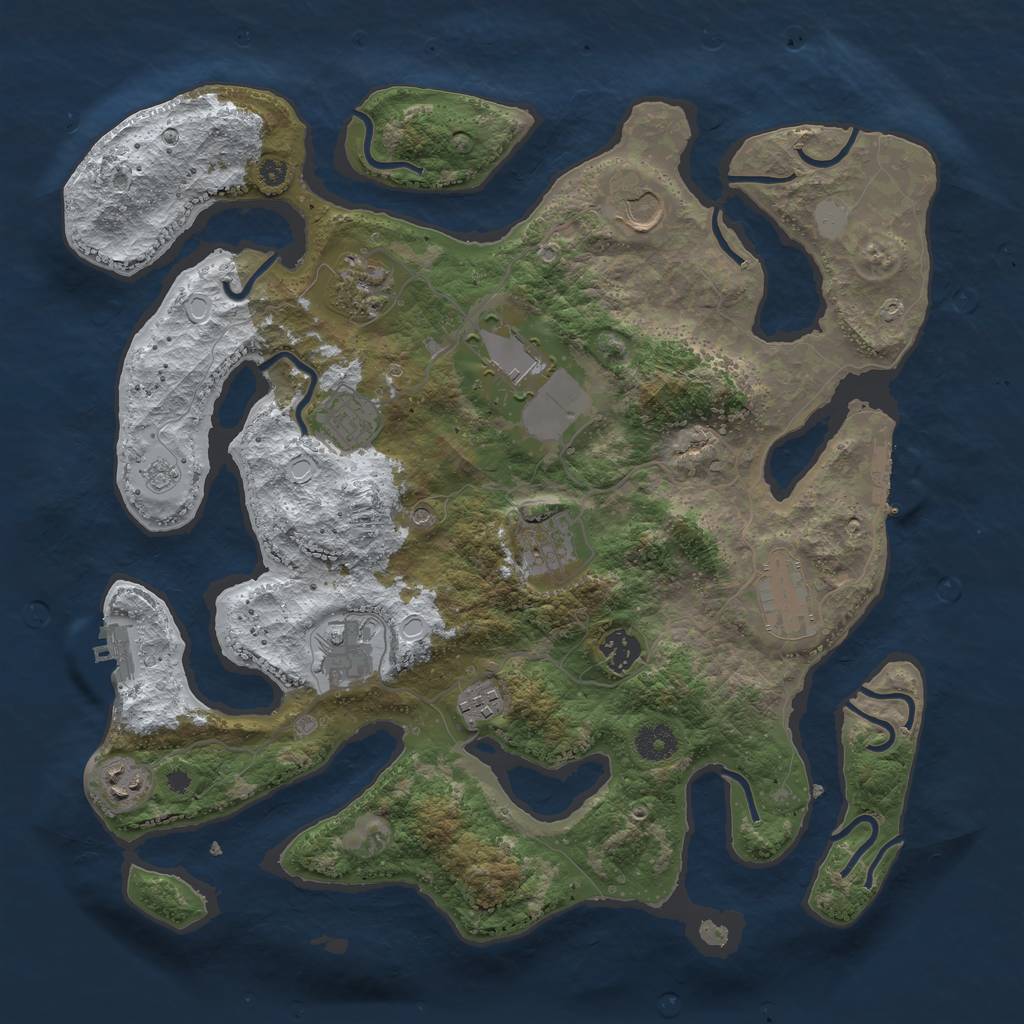 Rust Map: Procedural Map, Size: 3850, Seed: 1589508319, 19 Monuments