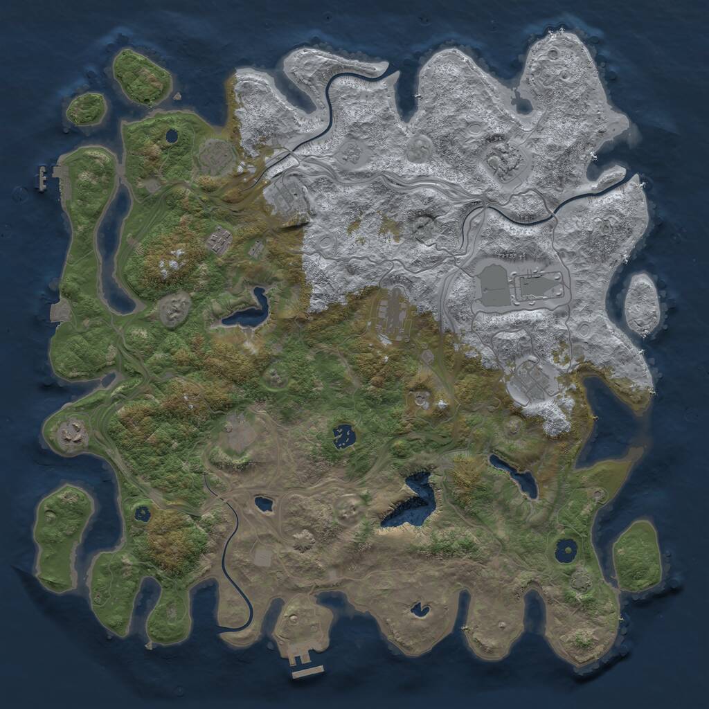 Rust Map: Procedural Map, Size: 4500, Seed: 1495775, 16 Monuments