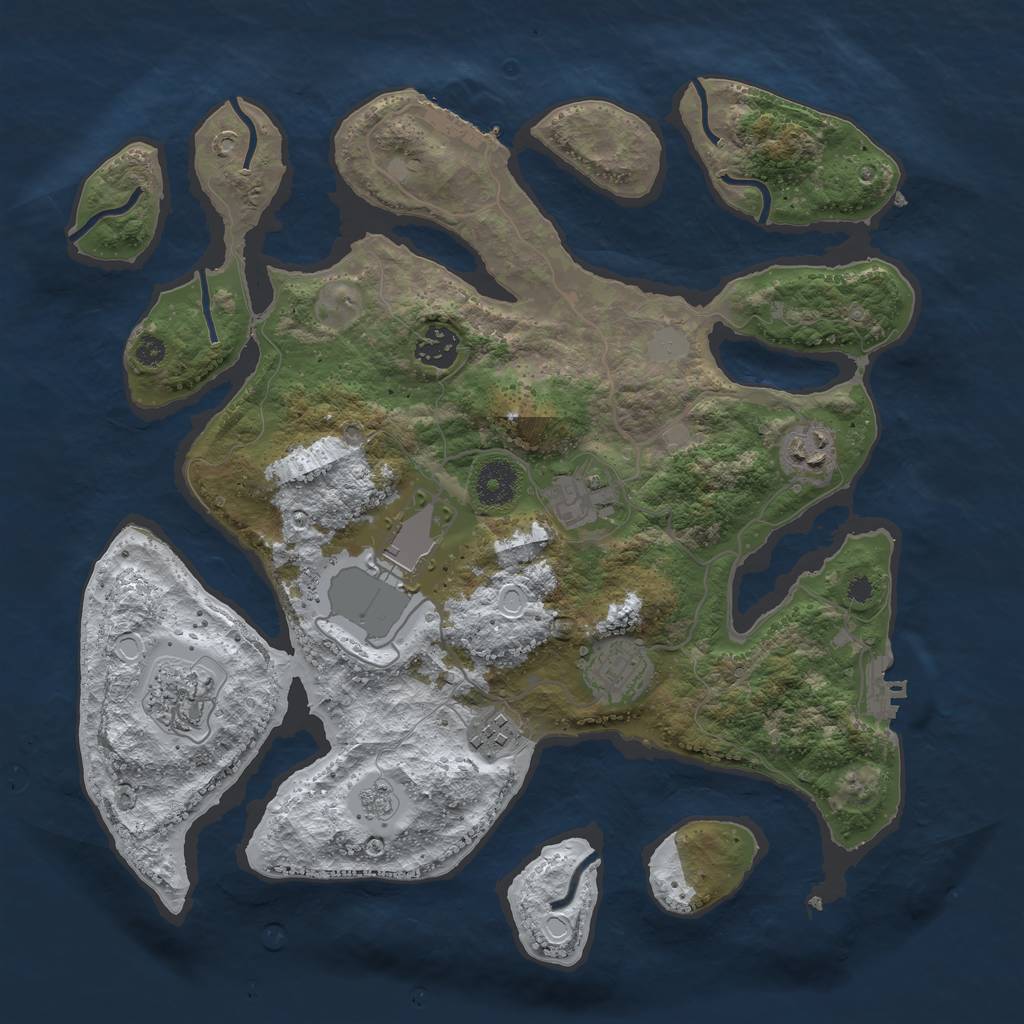 Rust Map: Procedural Map, Size: 3550, Seed: 603542, 15 Monuments