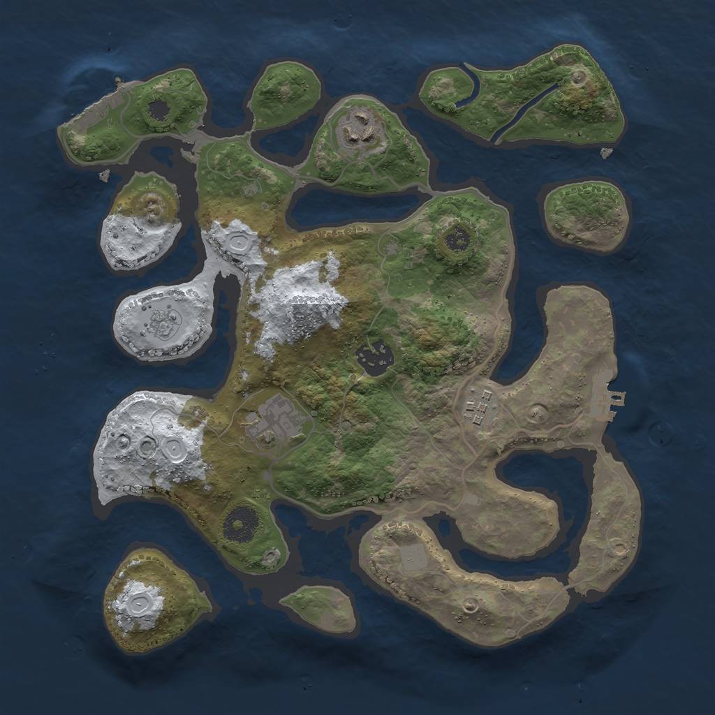 Rust Map: Procedural Map, Size: 3000, Seed: 4820366, 12 Monuments