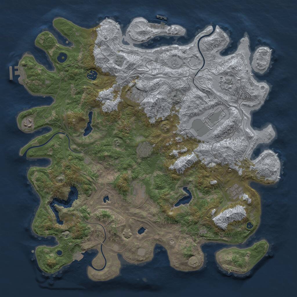 Rust Map: Procedural Map, Size: 4500, Seed: 2659224, 15 Monuments