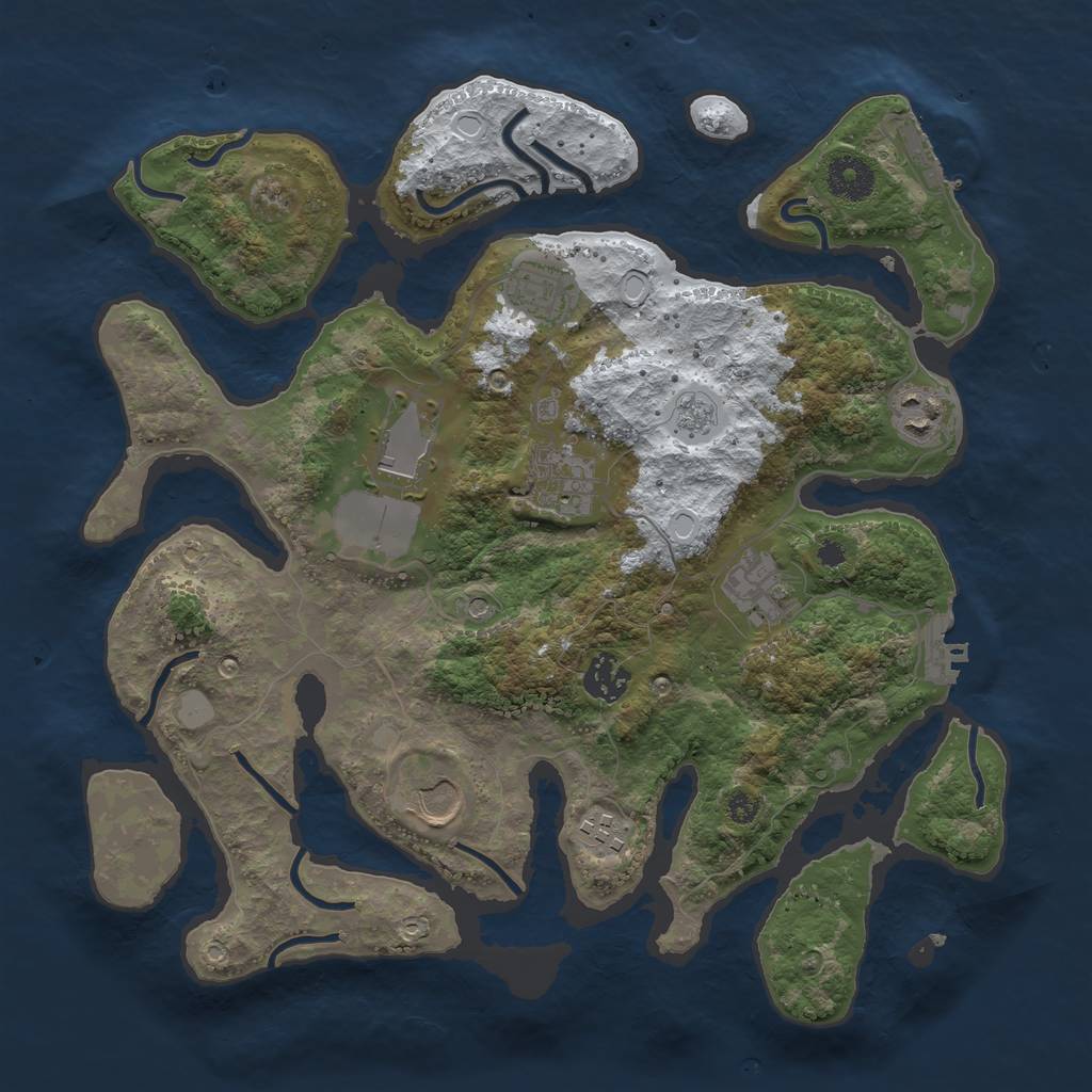 Rust Map: Procedural Map, Size: 3500, Seed: 5698739, 17 Monuments