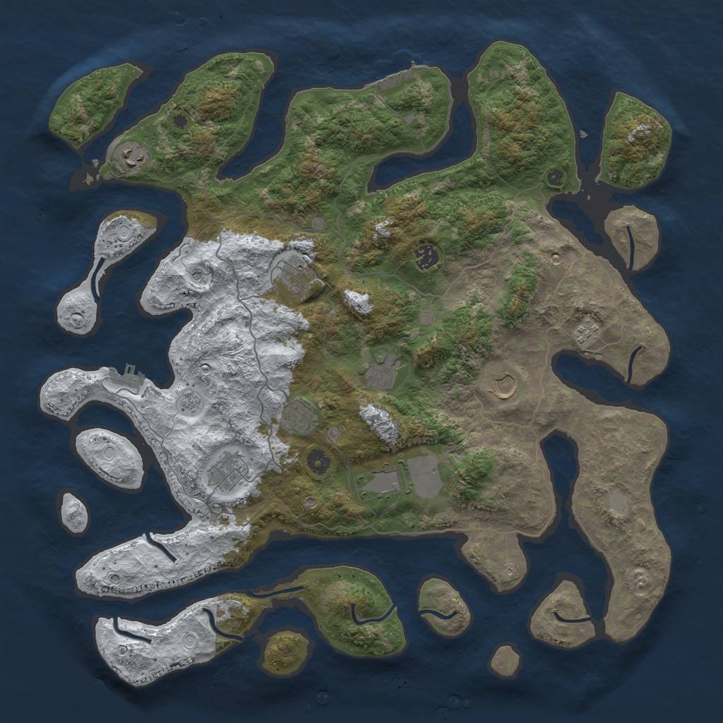 Rust Map: Procedural Map, Size: 4500, Seed: 1784026, 18 Monuments