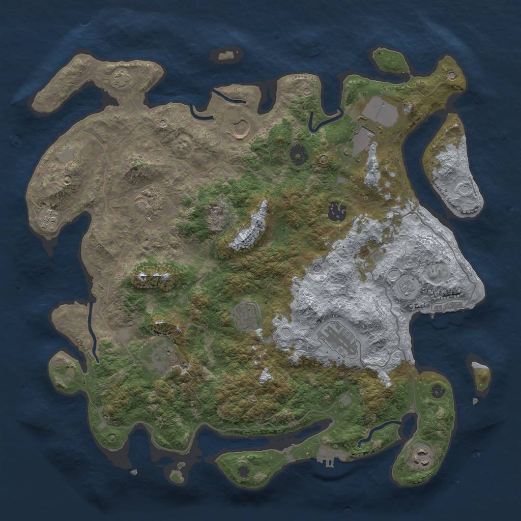 Rust Map: Procedural Map, Size: 4000, Seed: 556450, 17 Monuments