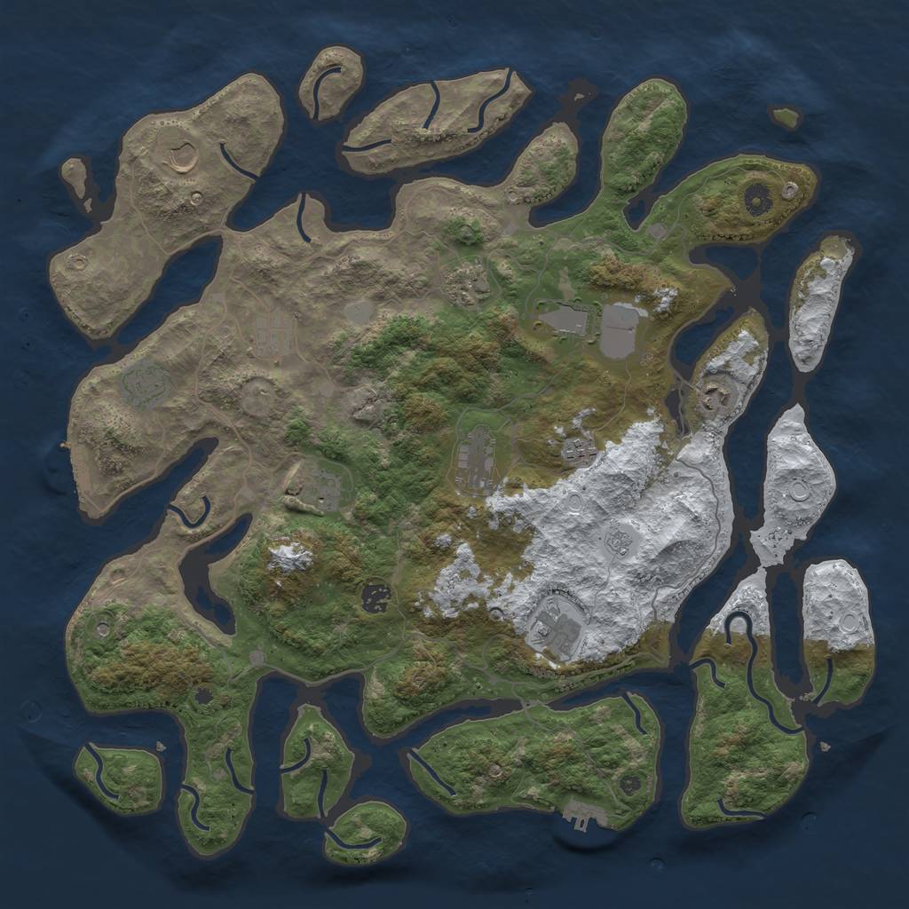 Rust Map: Procedural Map, Size: 4500, Seed: 2719978, 20 Monuments