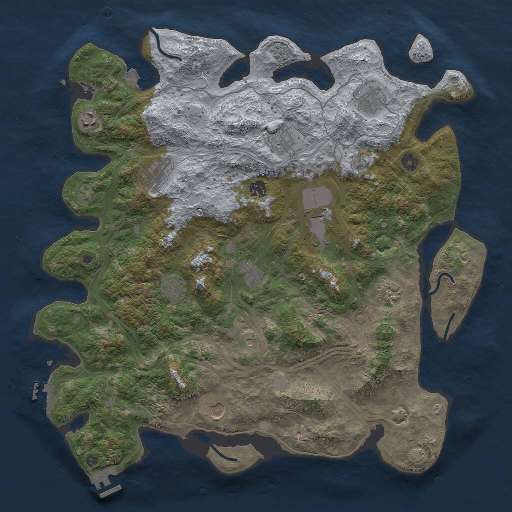 Rust Map: Procedural Map, Size: 4500, Seed: 4366254, 17 Monuments