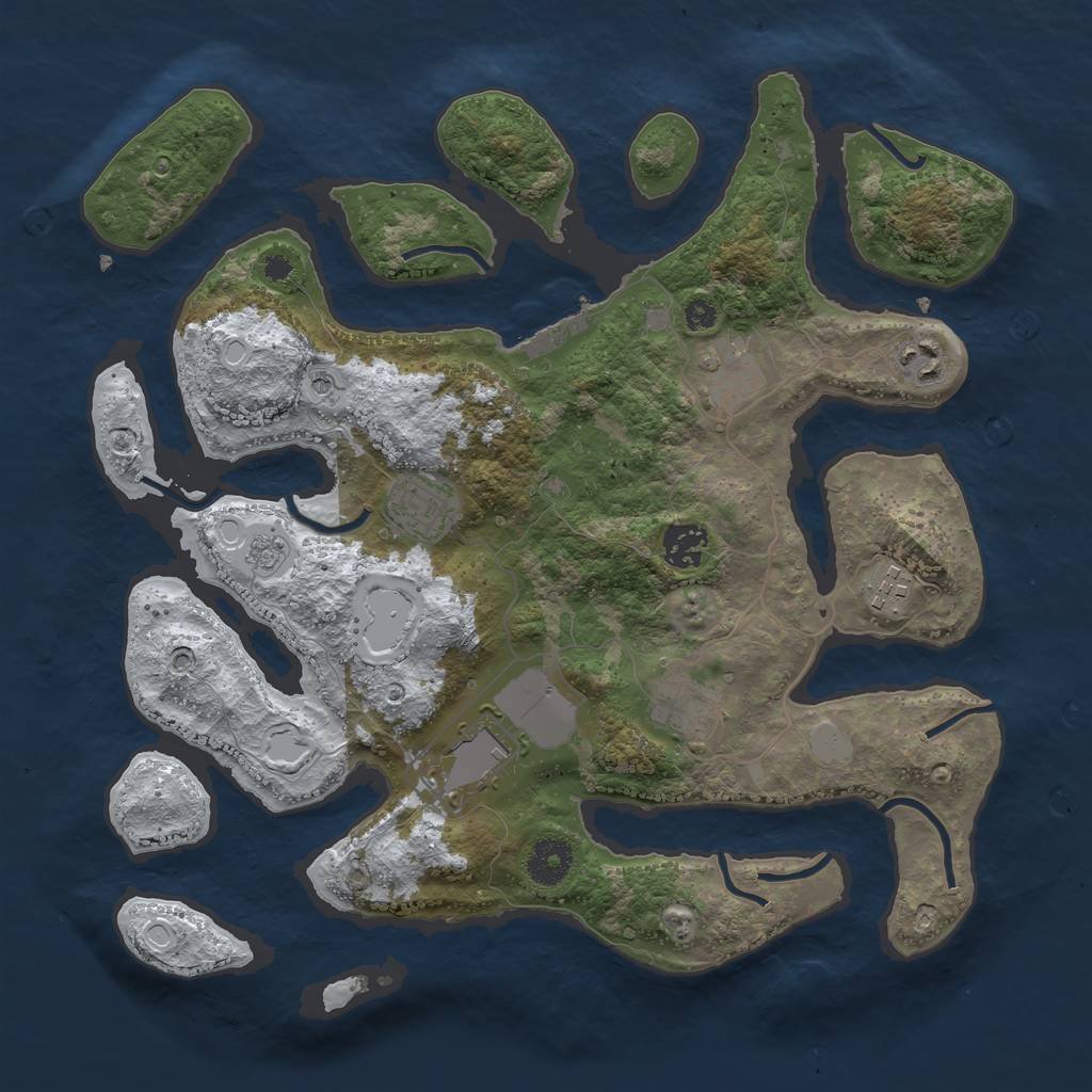 Rust Map: Procedural Map, Size: 3550, Seed: 656515, 15 Monuments