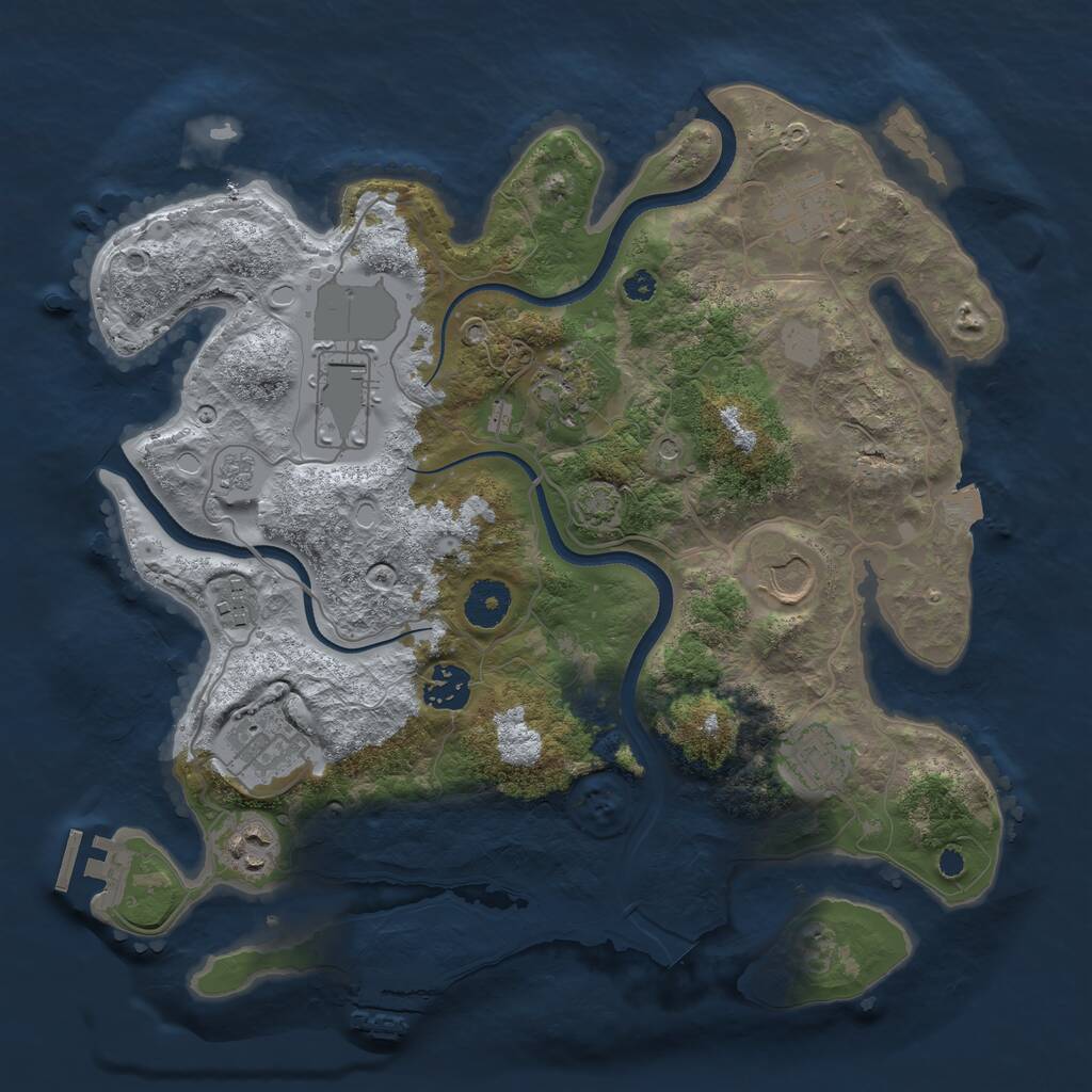 Rust Map: Procedural Map, Size: 3500, Seed: 1630131, 15 Monuments