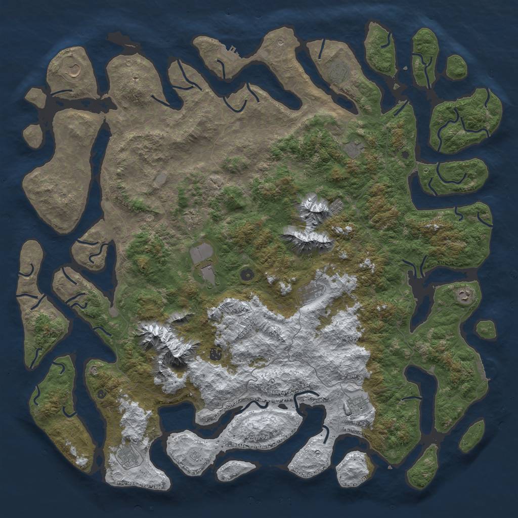 Rust Map: Procedural Map, Size: 6000, Seed: 56, 20 Monuments