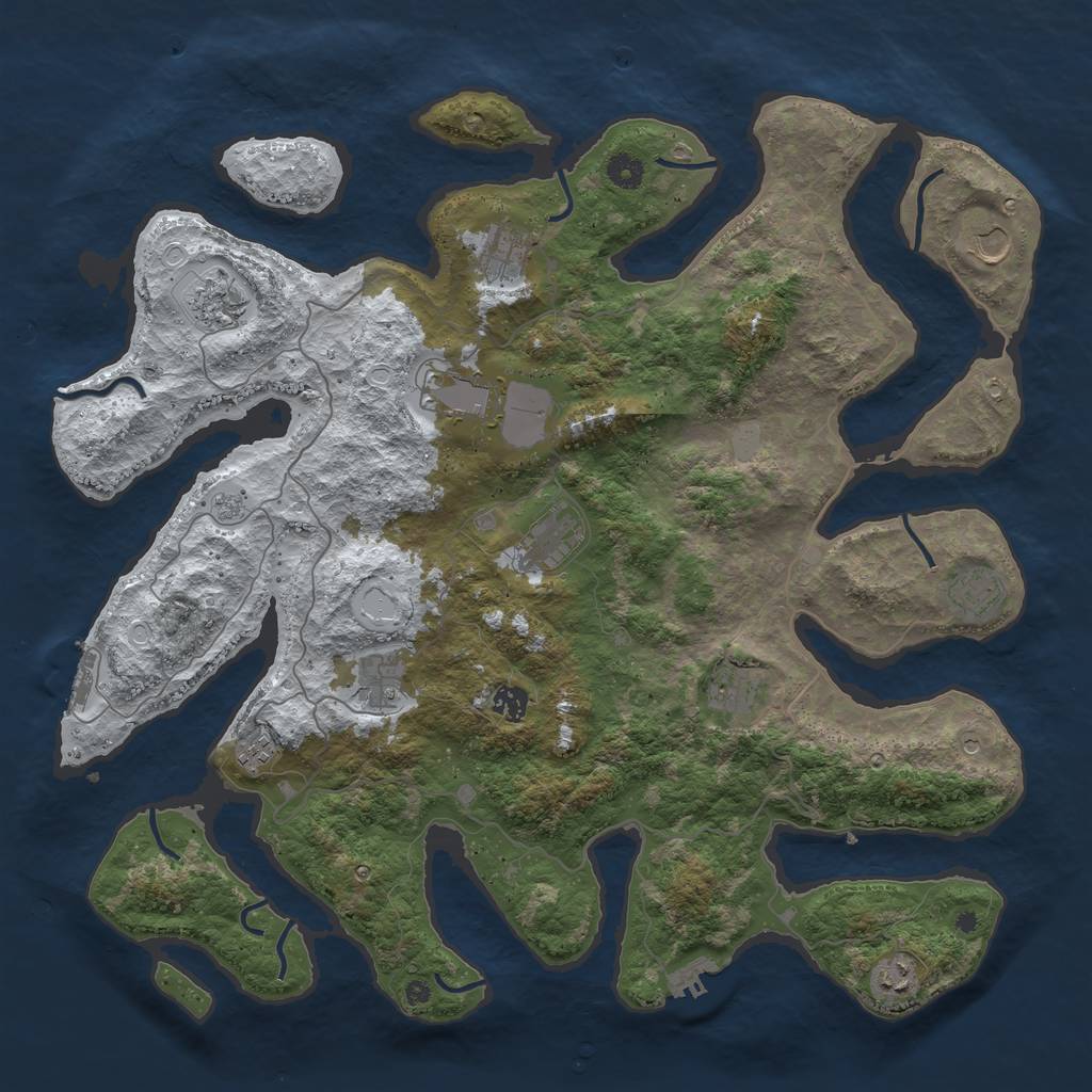 Rust Map: Procedural Map, Size: 4500, Seed: 44514, 20 Monuments