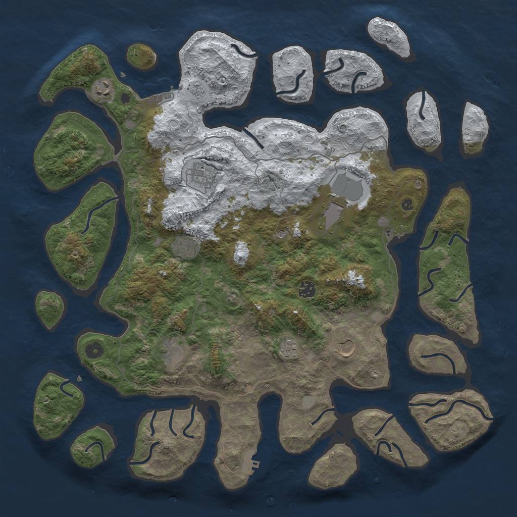 Rust Map: Procedural Map, Size: 4500, Seed: 2132982, 17 Monuments